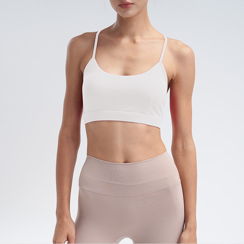 Women's New Casual Adjustable Nude Sports Vest with Chest Pad Sports Bra Yoga Clothes