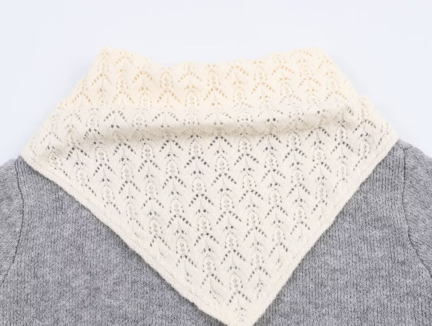 Women's Silk scarf decoration loose patchwork Knitted sweater