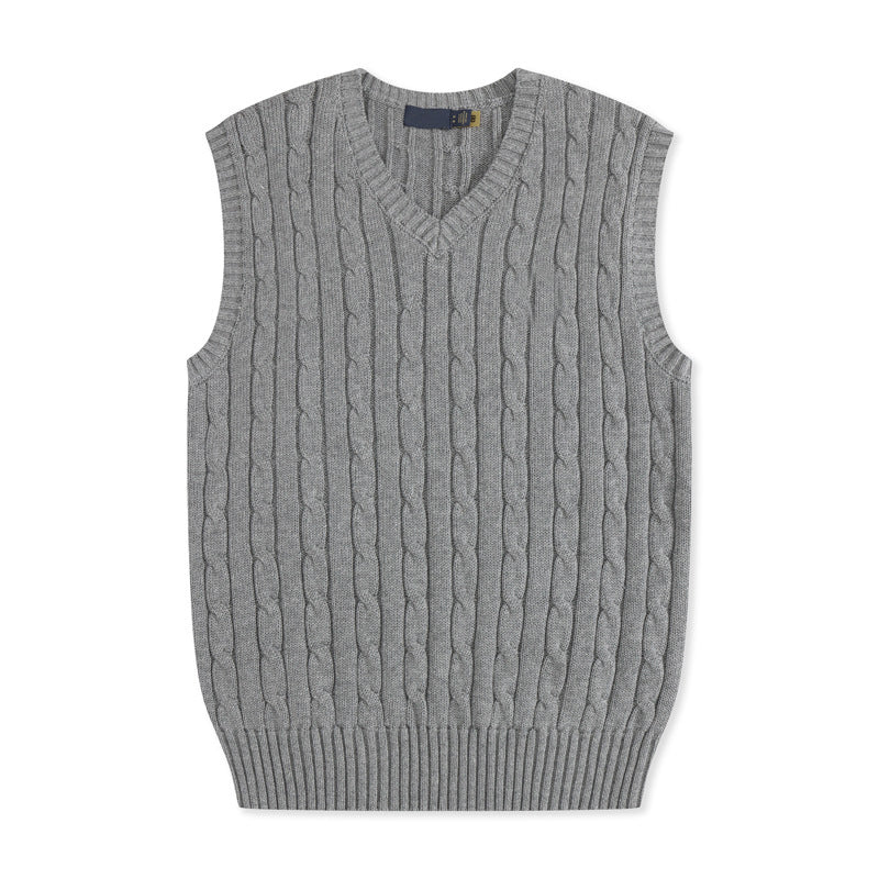 Men and women with the new casual Joker V-neck knitted solid color vest
