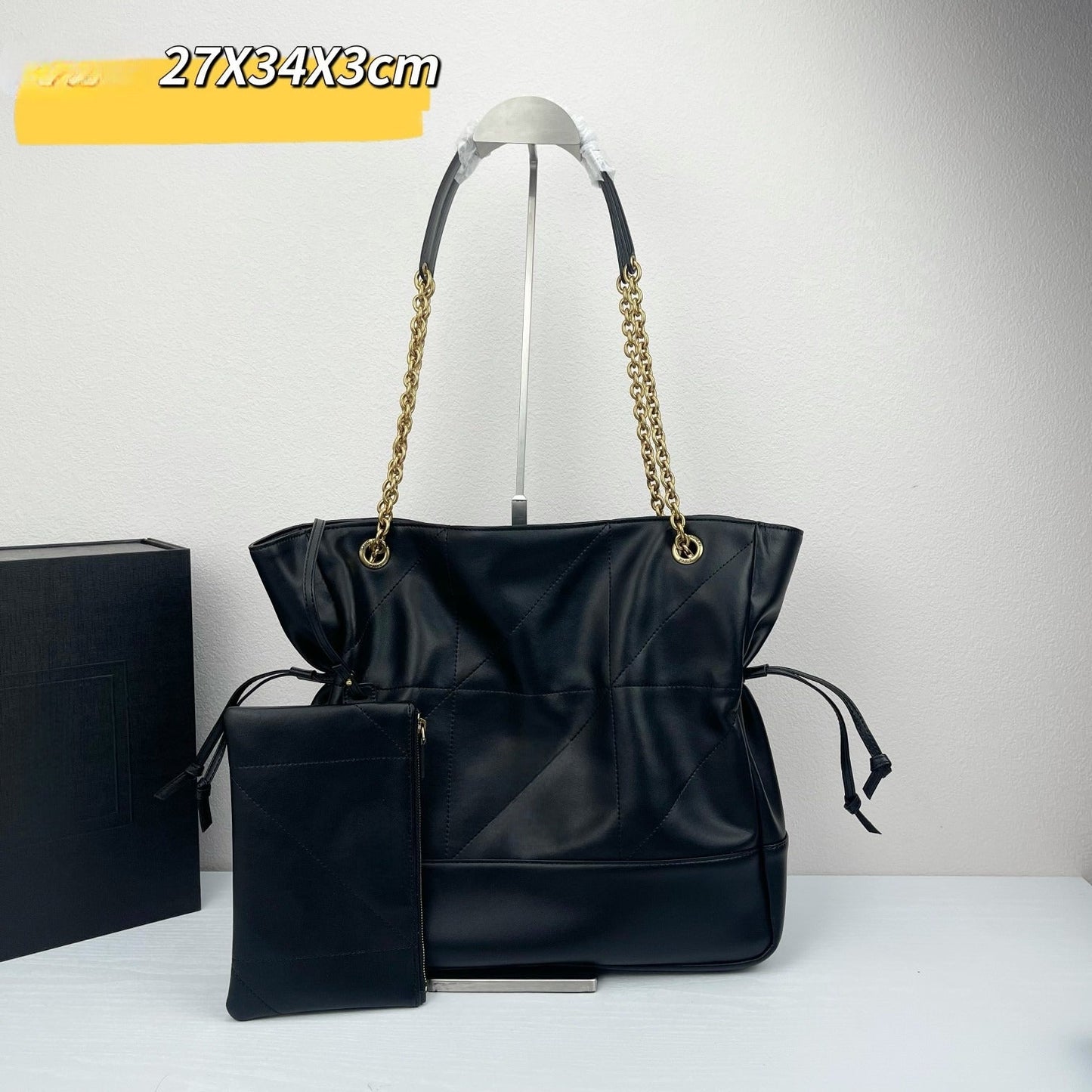 Women's New Fashion Joker Large Capacity Metal Chain Shoulder Strap with Wallet Shoulder Bag.