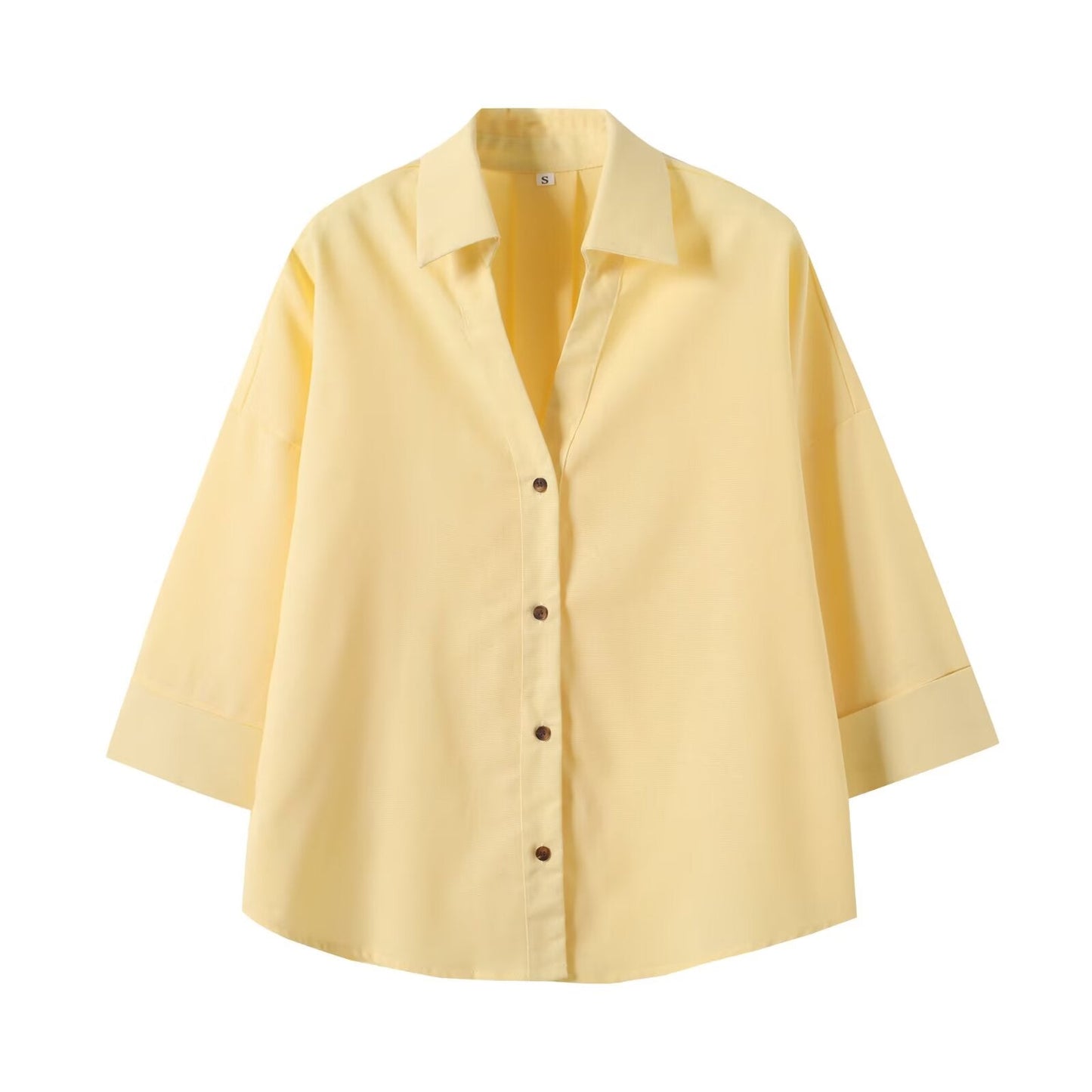 Women's 2025 new fashion loose linen blended button up shirt