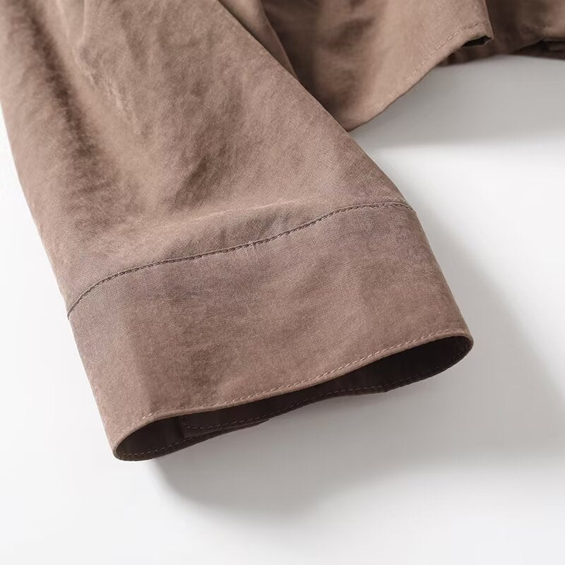 Women's new fashion scarf collar design casual long sleeved shirt