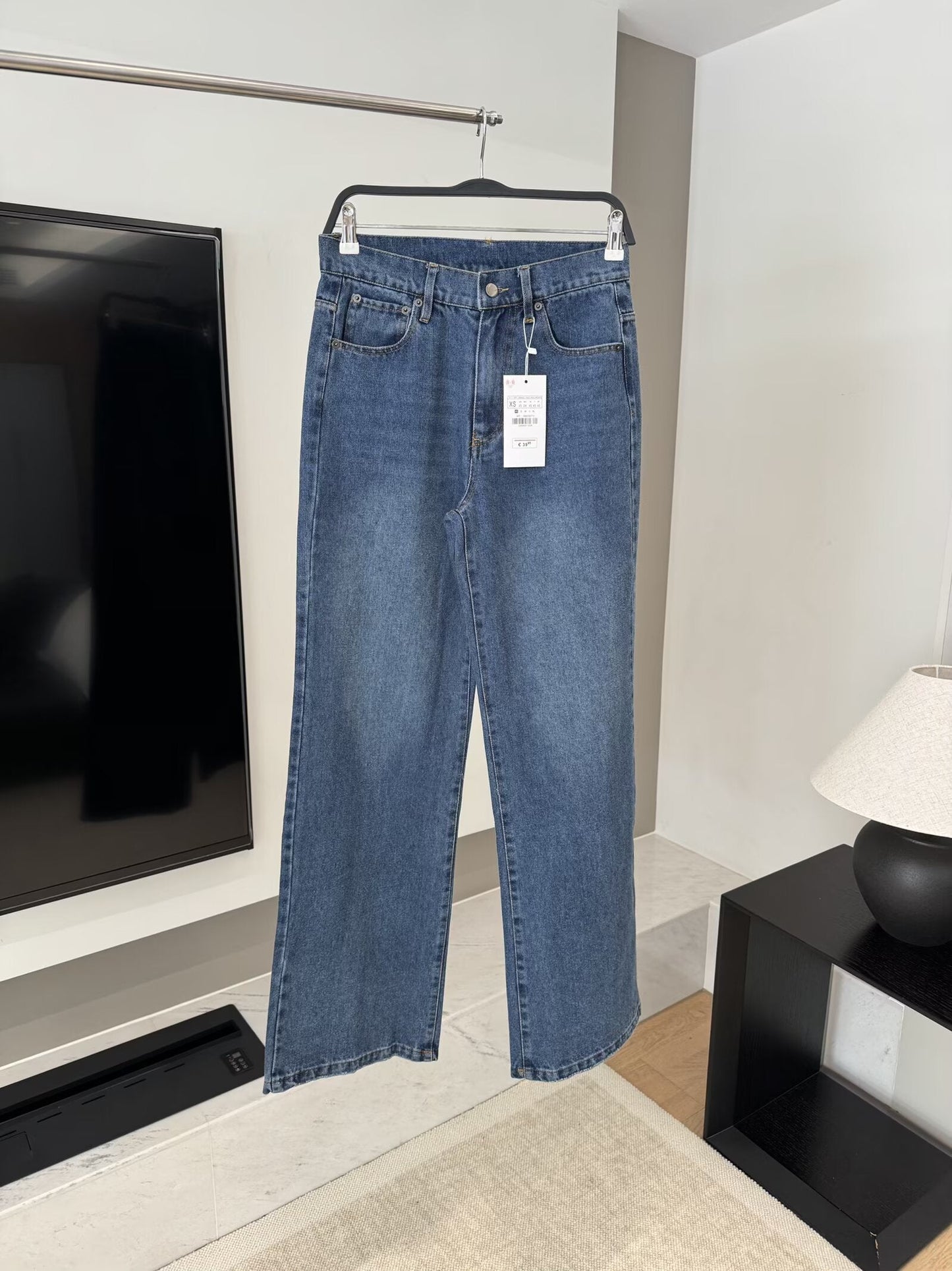 ג'ינס רחב מותן נמוך לנשים, אופנתי ושיקי