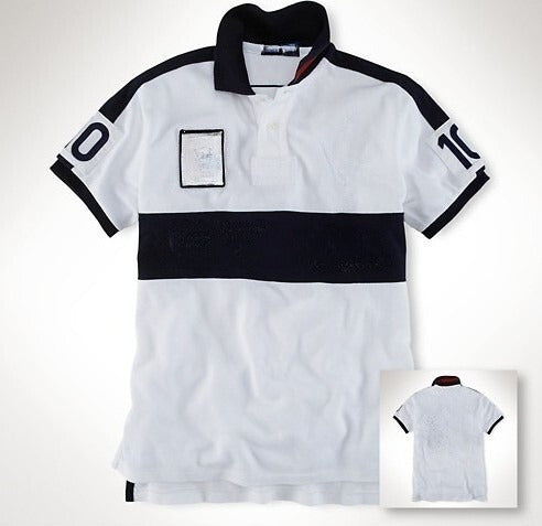 Men's new casual versatile embroidered polo shirt top short-sleeved T-shirt