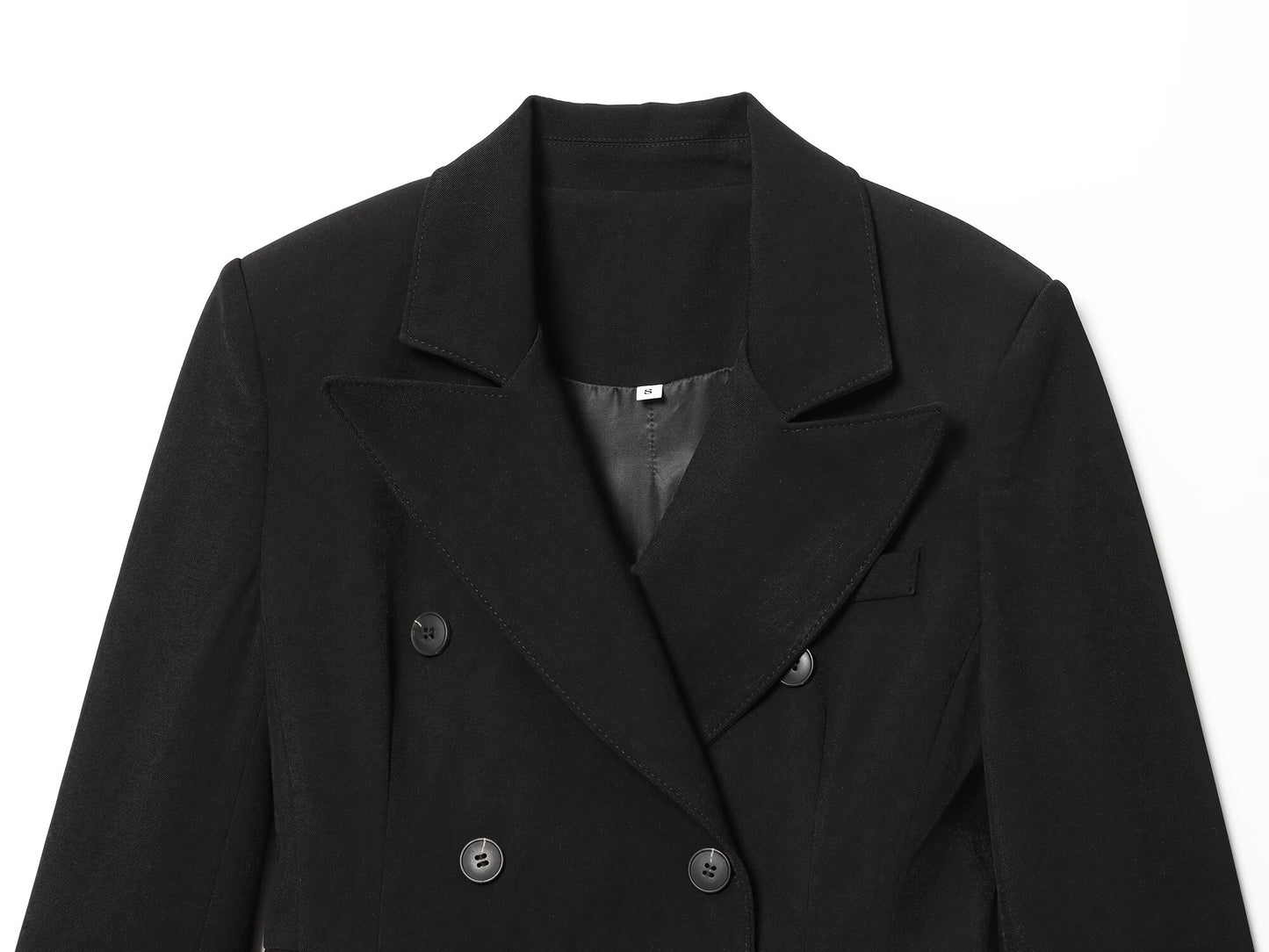 Women's new fashion black double breasted dress style suit jacket