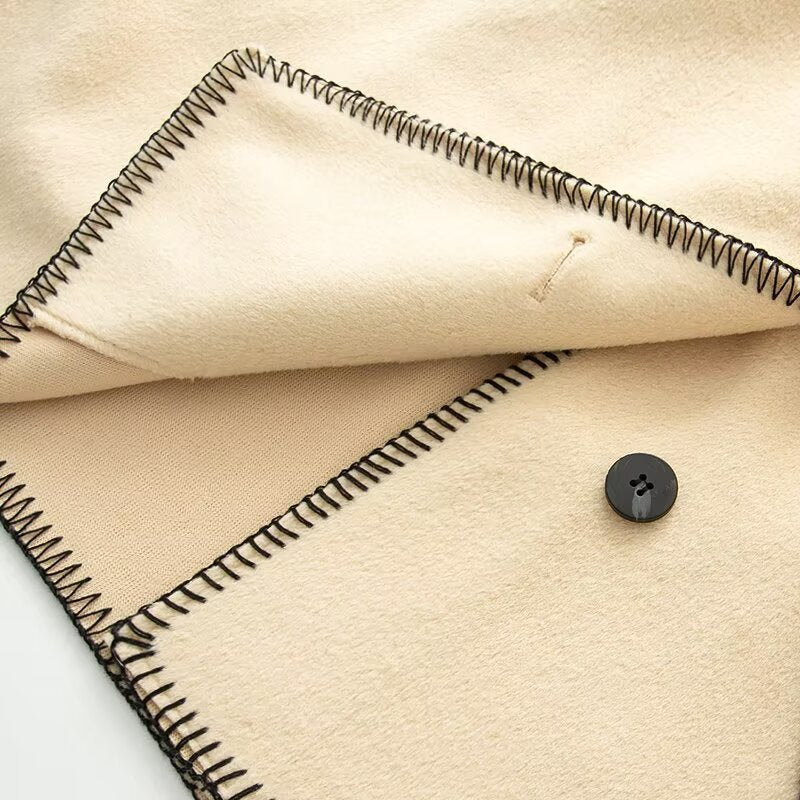 Women's New Loose High Neck Wool Blended Coat