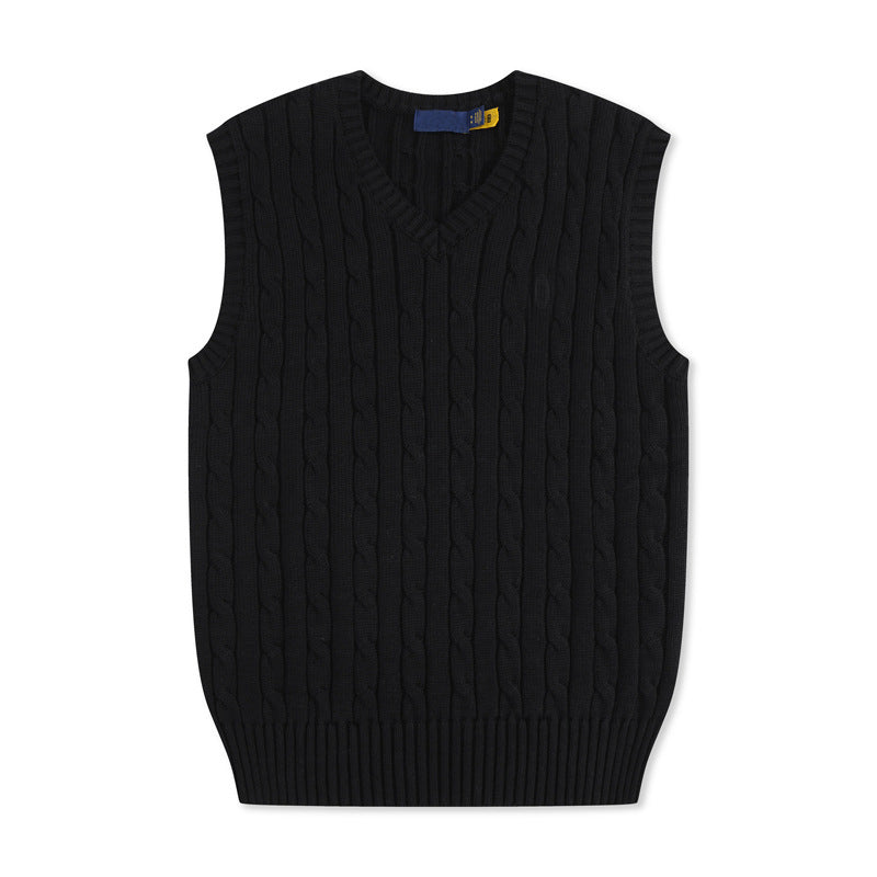 Men and women with the new casual Joker V-neck knitted solid color vest