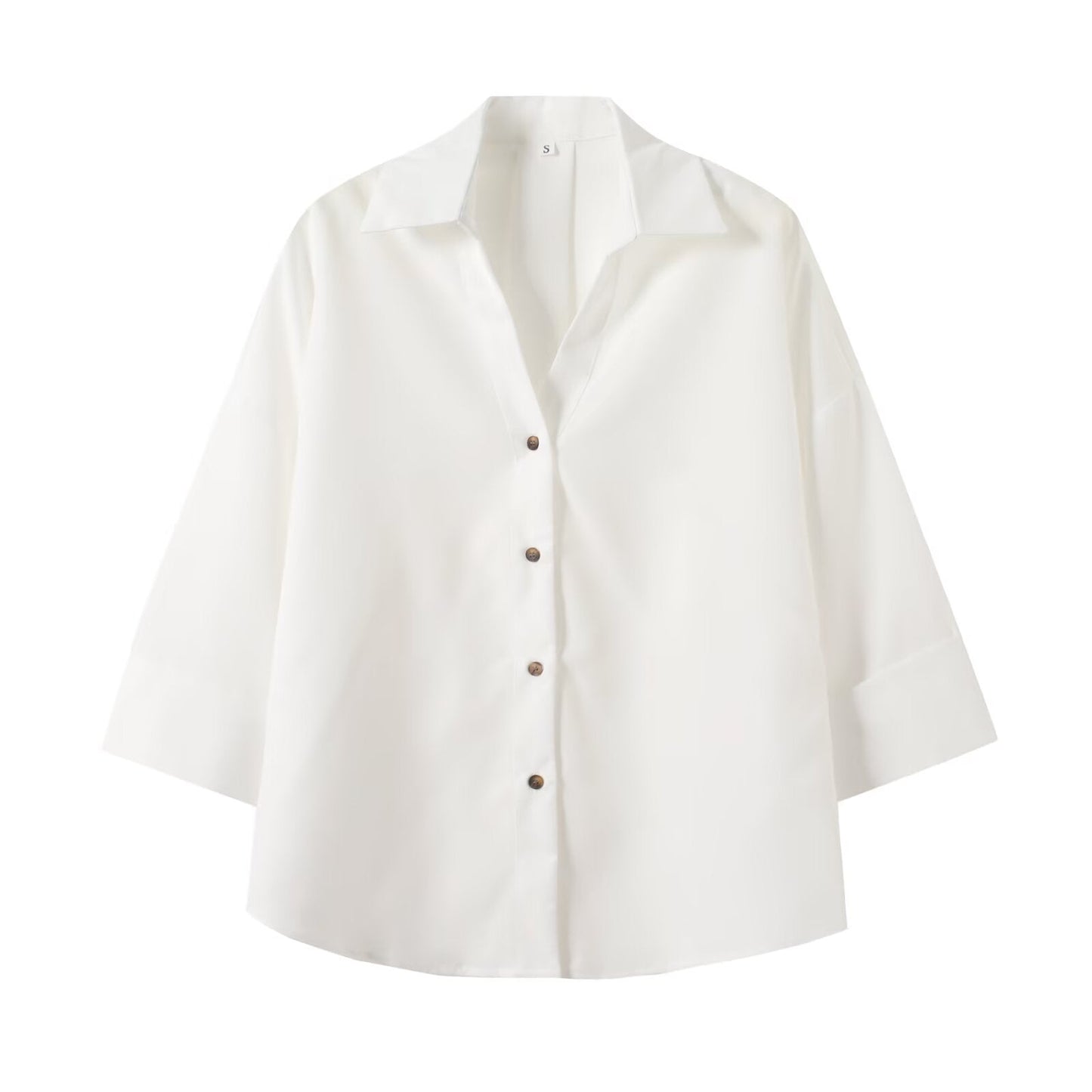 Women's 2025 new fashion loose linen blended button up shirt