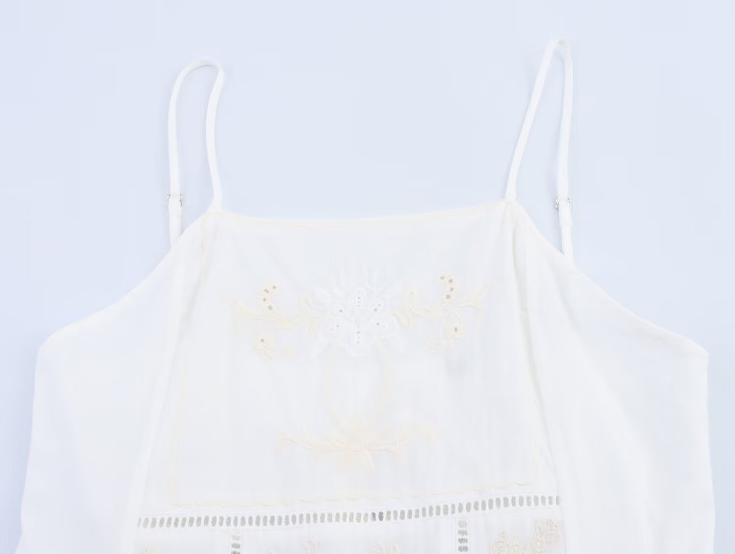 Women's summer Fashion lace up design flower embroidery suspender top