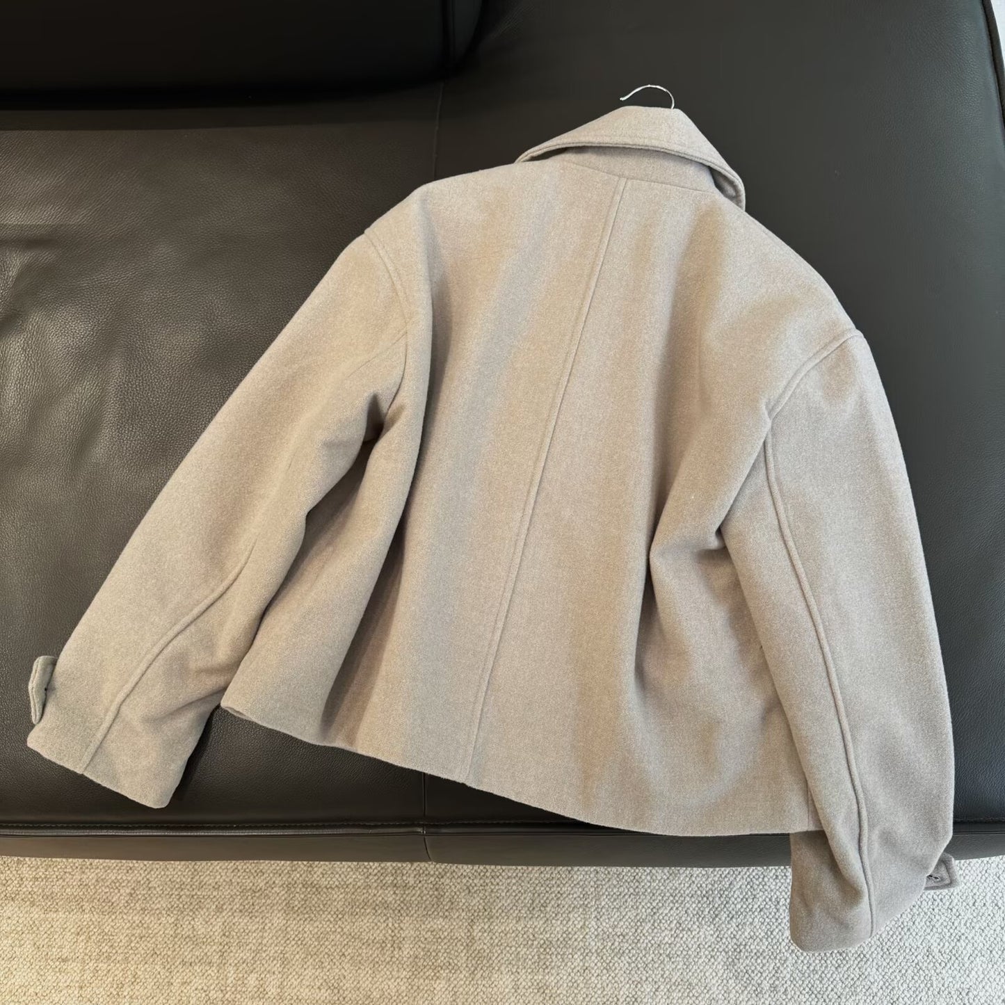 Women's new double breasted short lapel coat