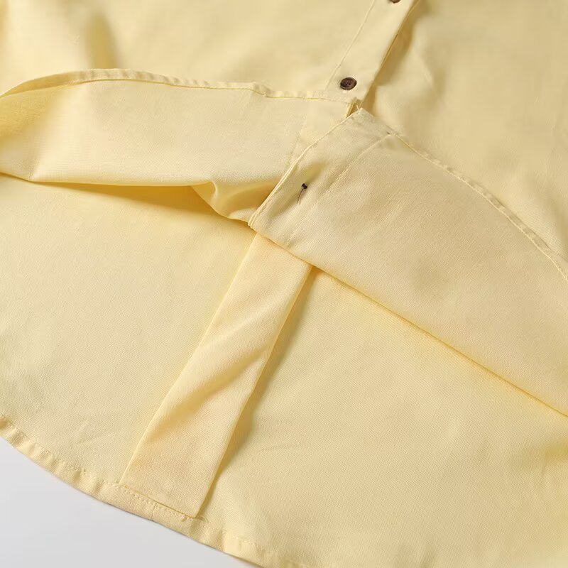 Women's 2025 new fashion loose linen blended button up shirt