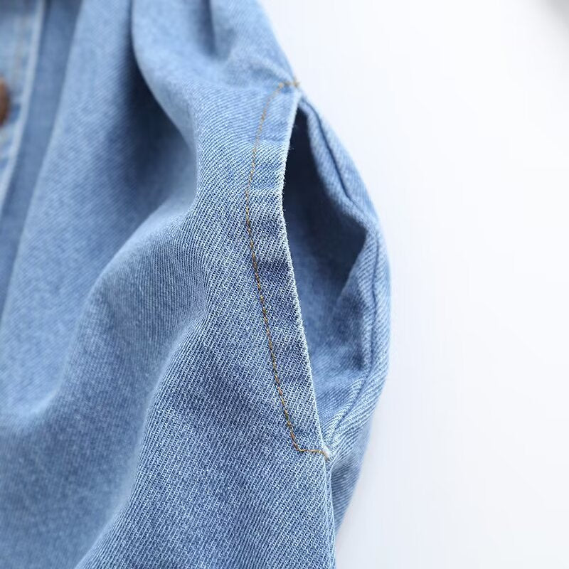 Women's new fashion with Belt long style double breasted denim Windbreaker coat