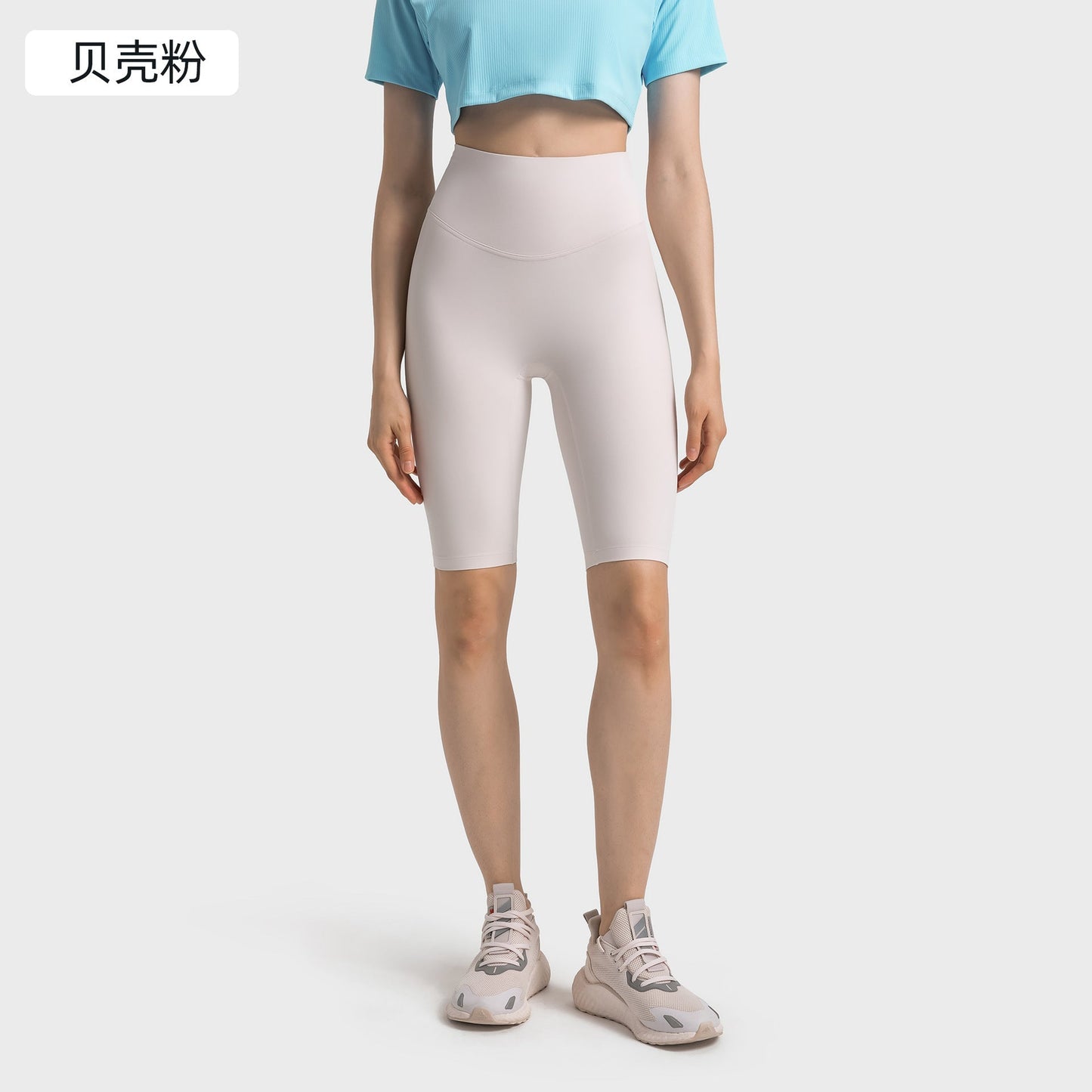 Women's new fashion, no embarrassing line, anti-curling, high waist, abdomen and hip lifting yoga pants, elastic sports pants.