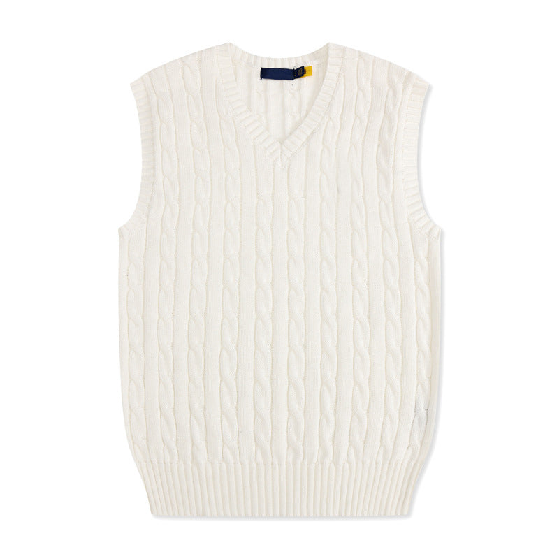 Men and women with the new casual Joker V-neck knitted solid color vest