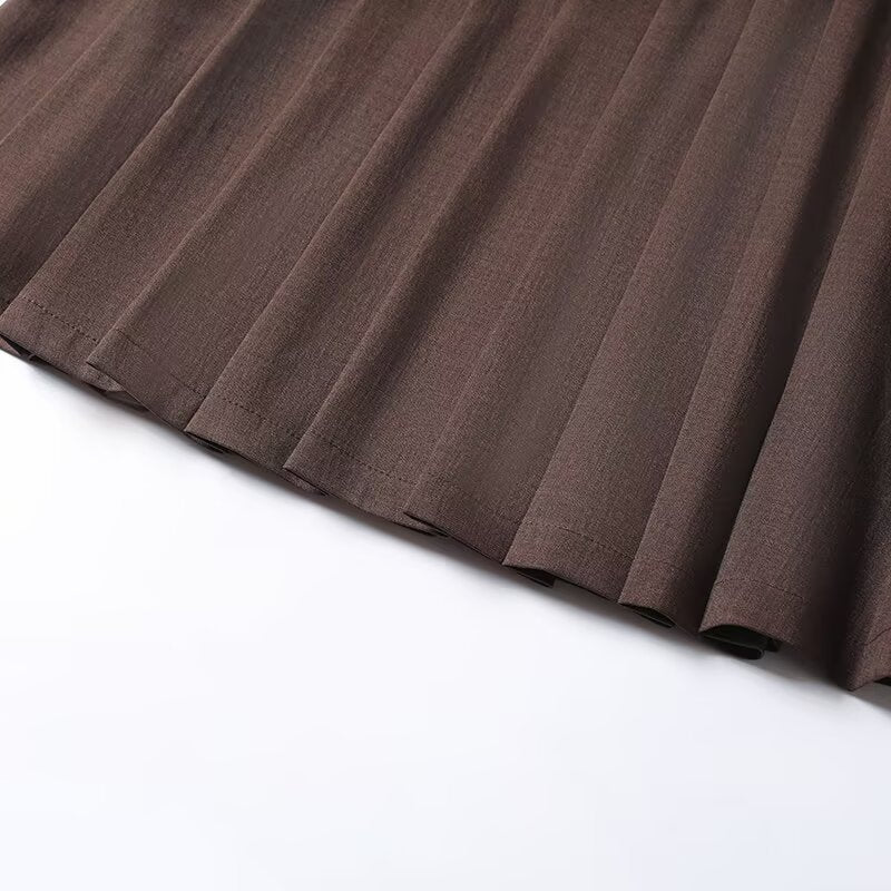 Women's new fashion college style pleated mini skirt