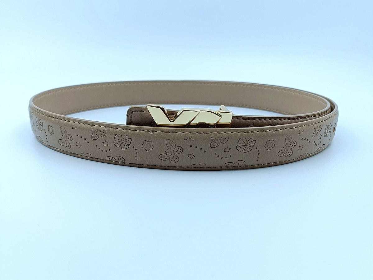 Women's new casual Joker multicolor gold and silver letters decorative belt belt With a box