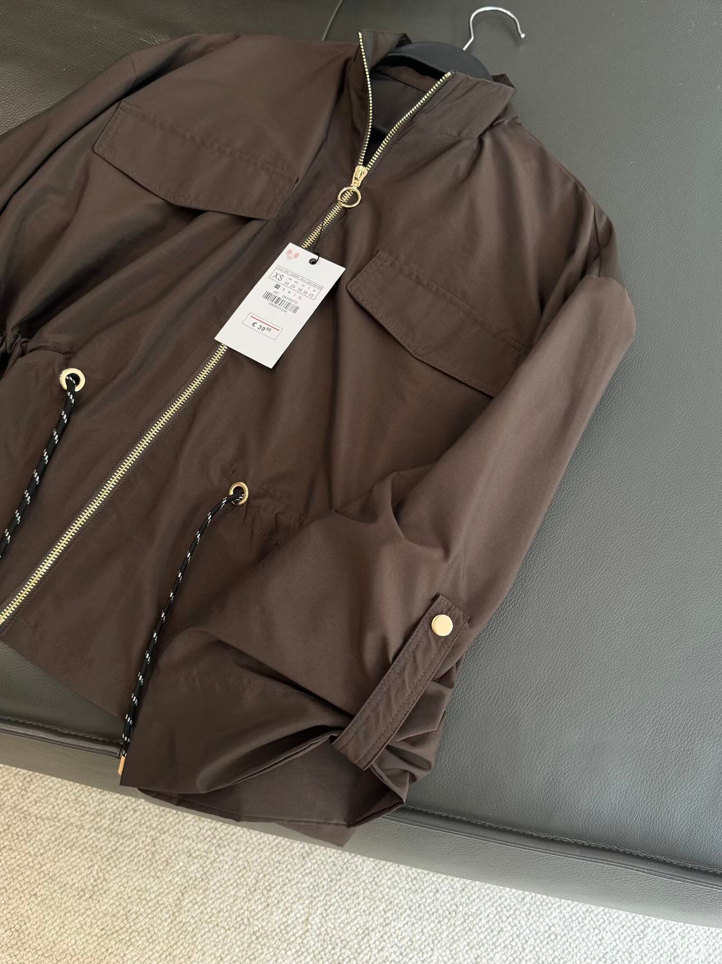 מעיל שרוכים עם צווארון עומד רופף חדש לנשים