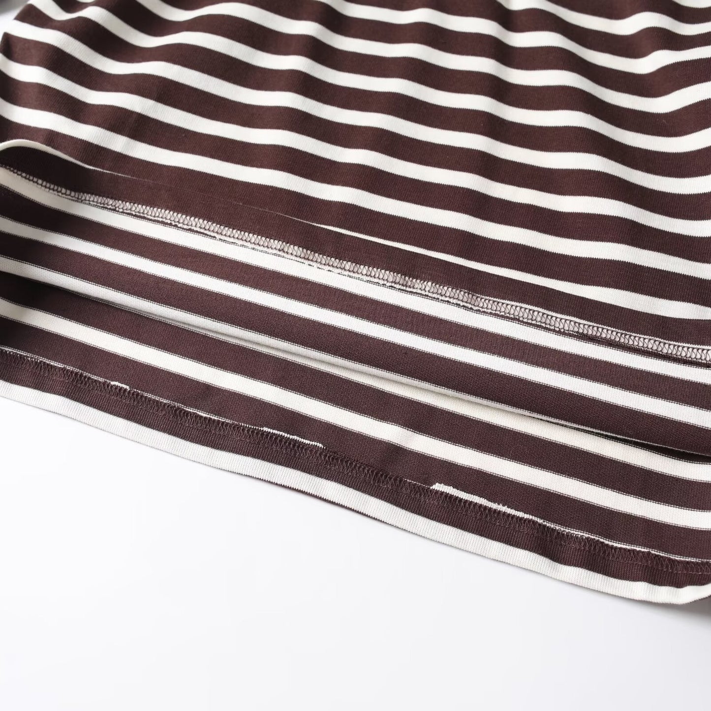 Women's new fashion long sleeved cotton striped knitted top