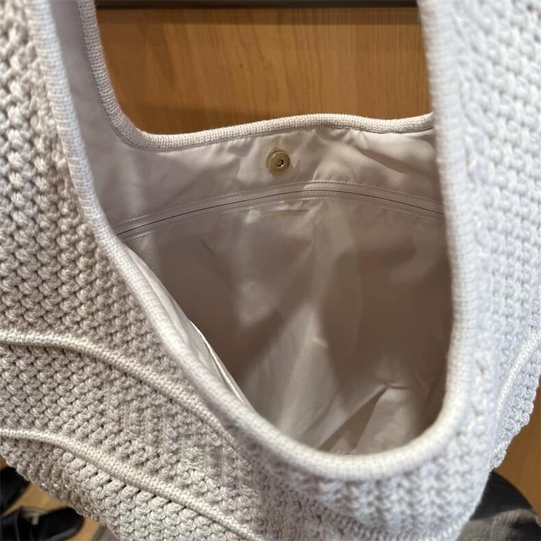 תיק כתף סרוג בעבודת יד בסגנון ג'וקר לנשים של LU