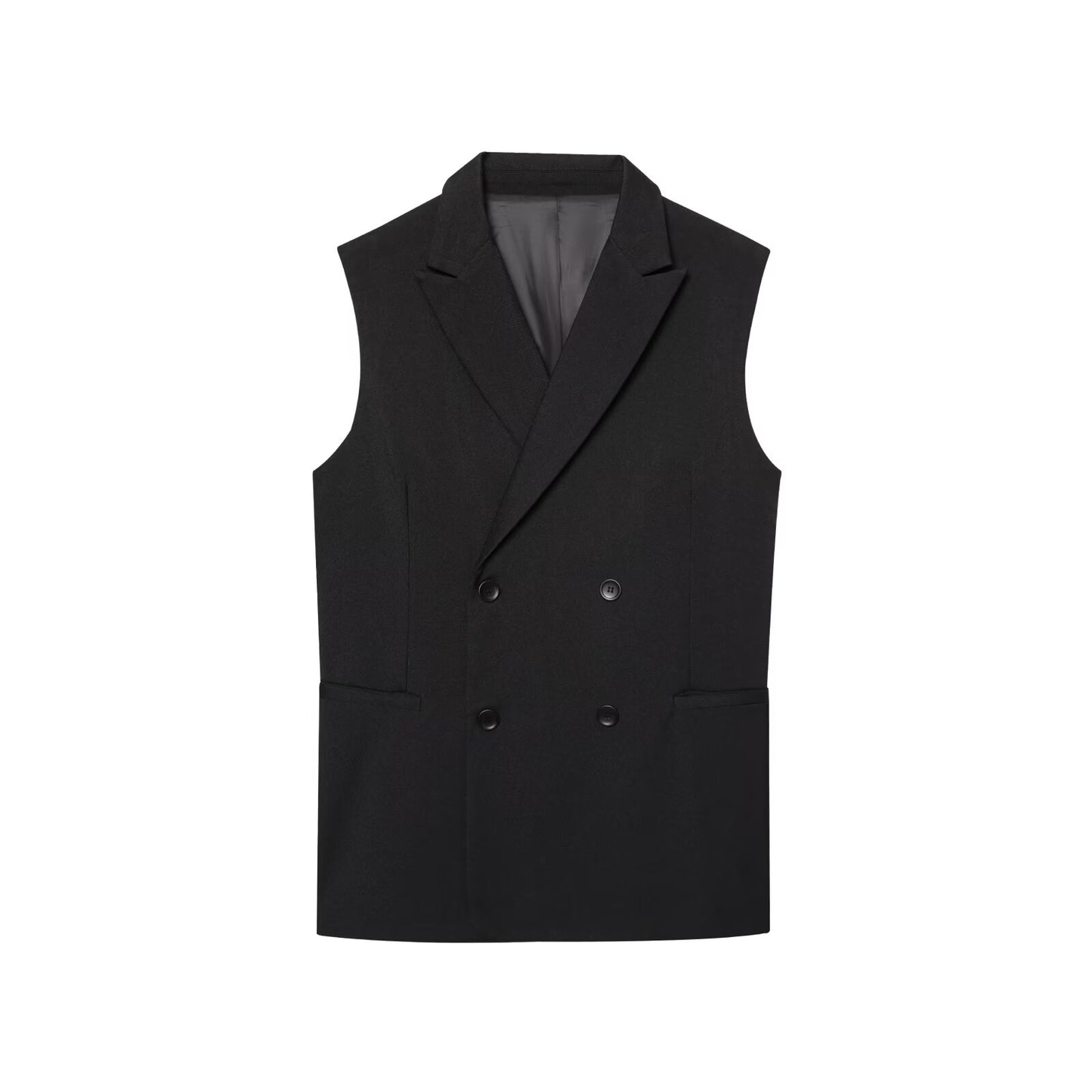 Women's 2025 new fashion loose double breasted lapel vest+Pants suit