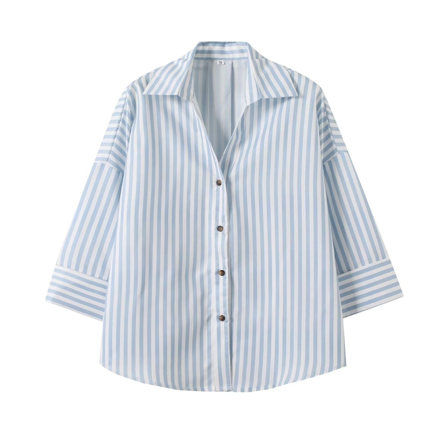 Women's 2025 new fashion loose linen blended button up shirt