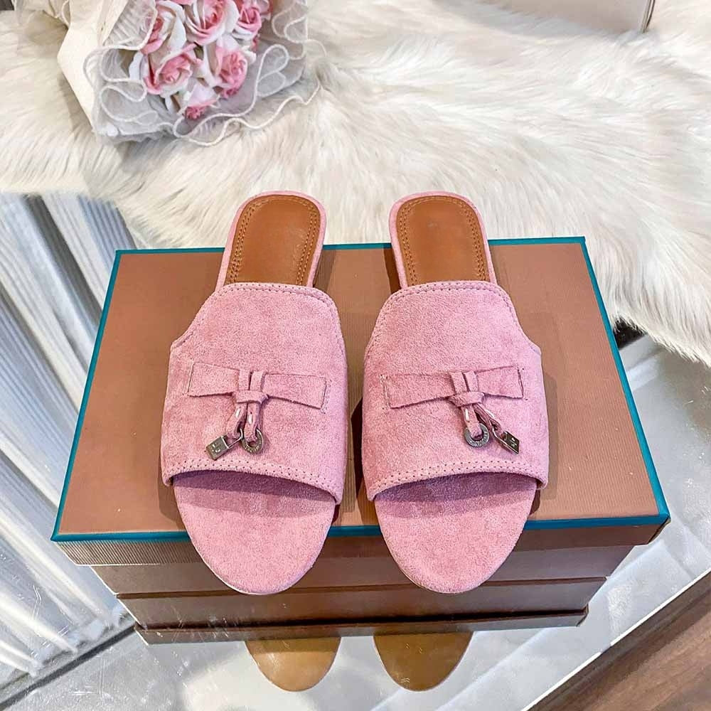 Women's New Temperament Joker Velvet Tassel Pendant Decorated with Thin Slippers and Sandals.