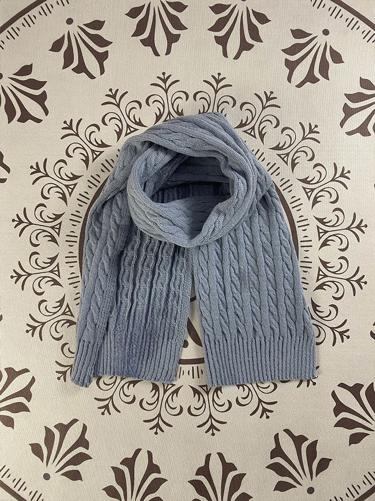 New Joker Cold Scarf Twist Embroidery Knitted Wool Scarf