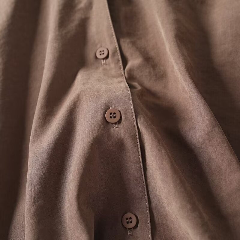 Women's new fashion scarf collar design casual long sleeved shirt