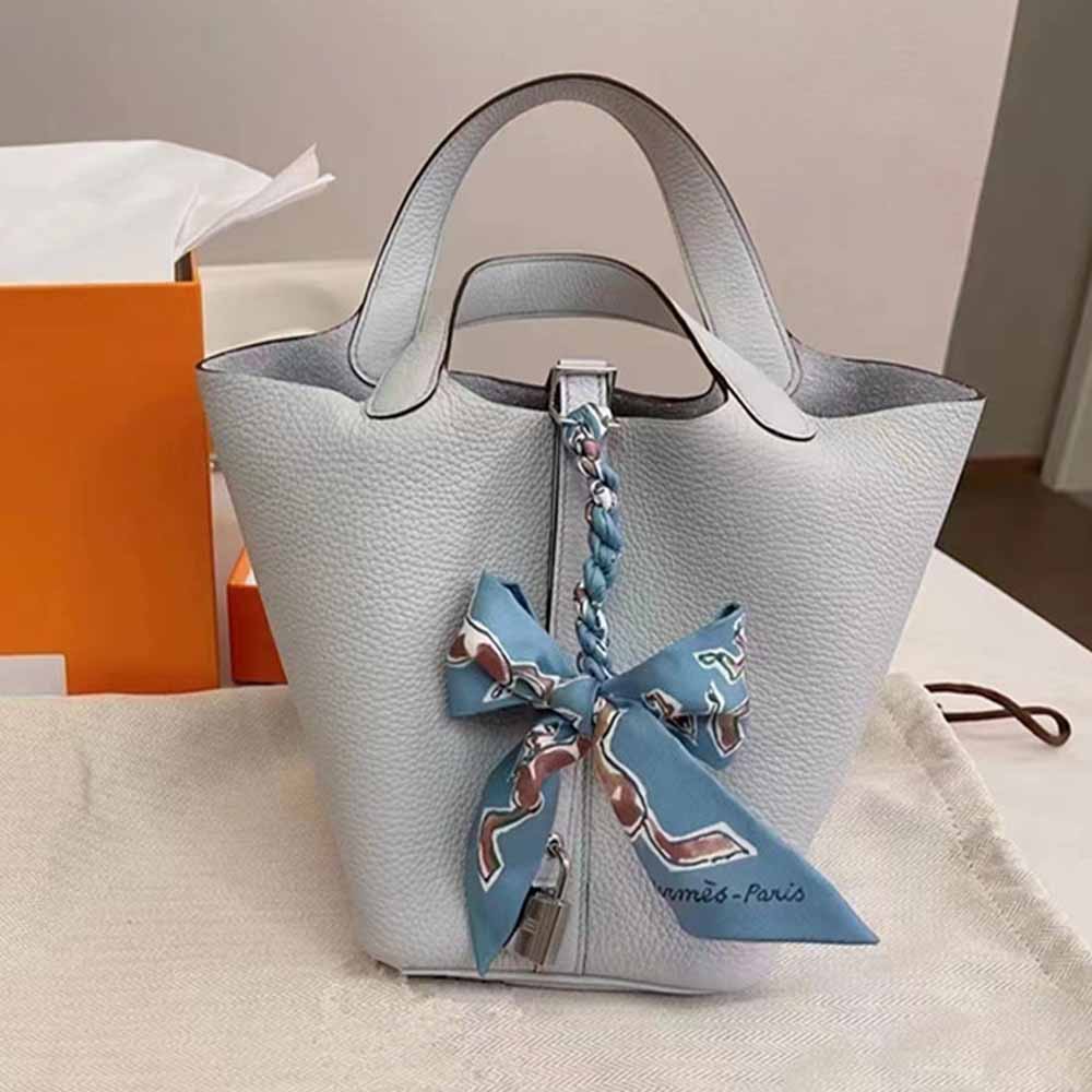 Women's New Casual Fashion Bucket Bag Leather First Leather Portable Shopping Basket Bag