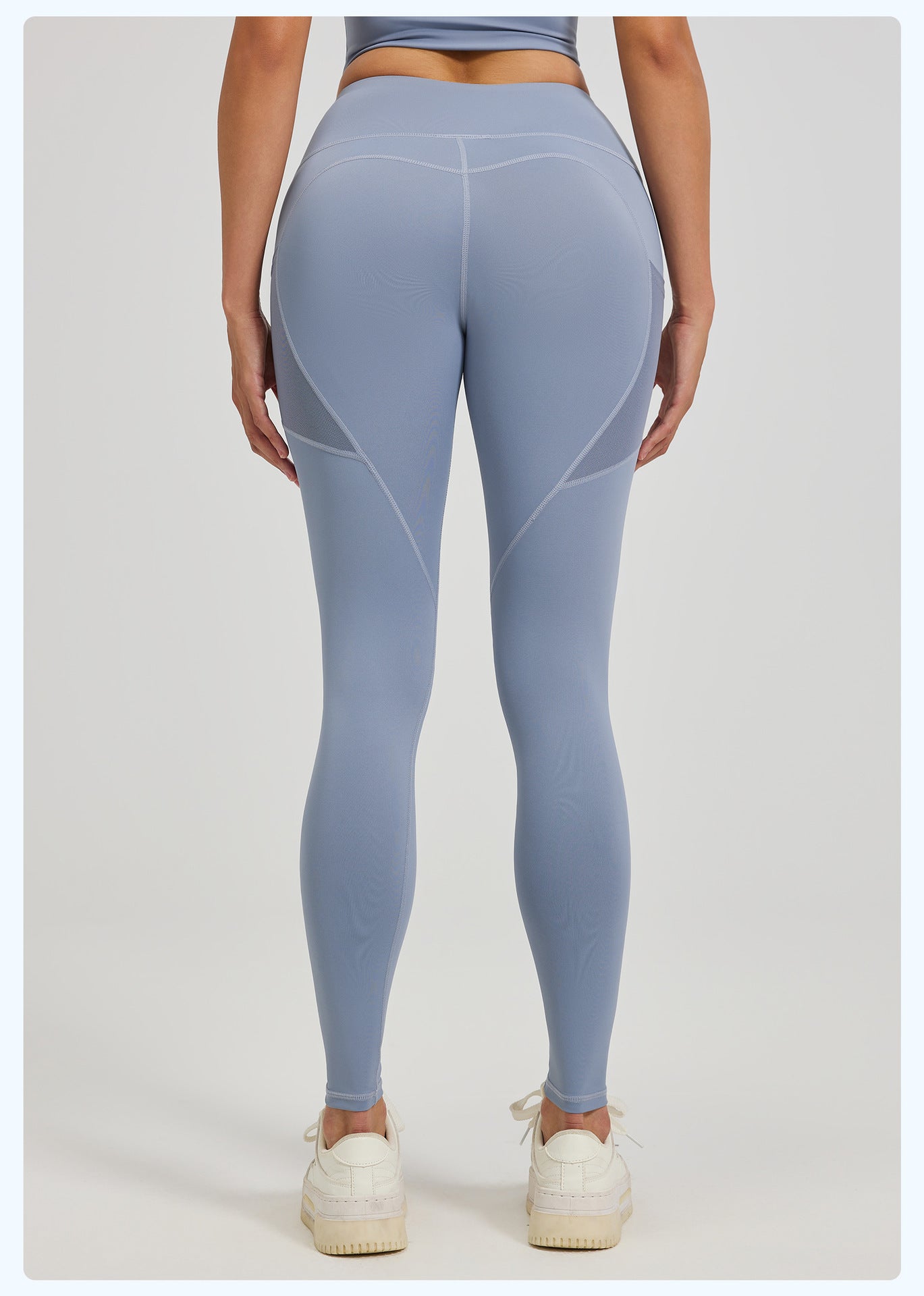 מכנסי ספורט וכושר חדשים לנשים עם רשת מותן גבוה אלסטיות וכיסים צדדיים