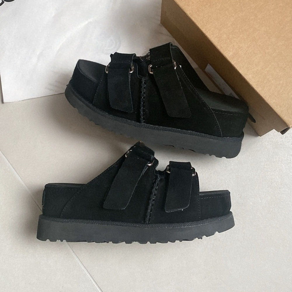 Women's new platform parallel bars slippers