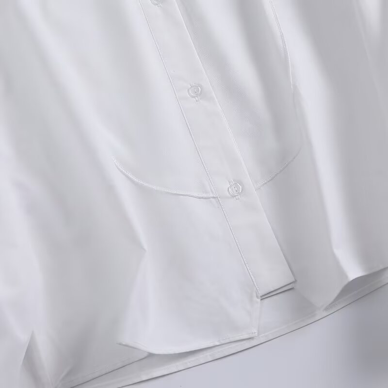 Women's new fashion Interior style patchwork short long sleeved shirt