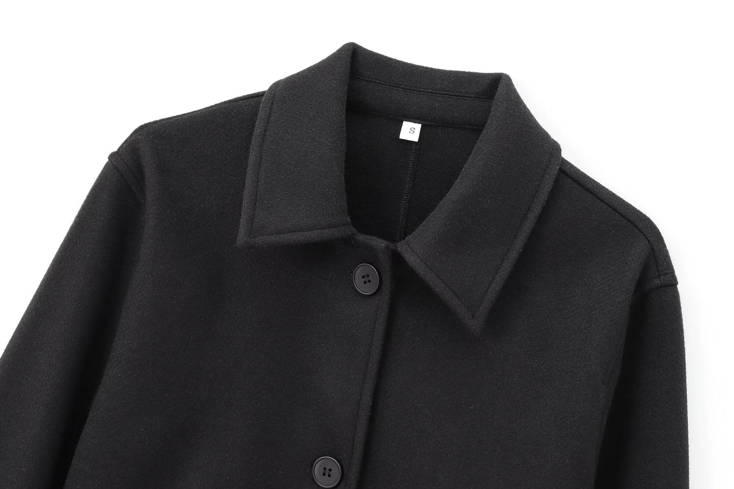 Women's new fashion long sleeved lapel soft texture jacket