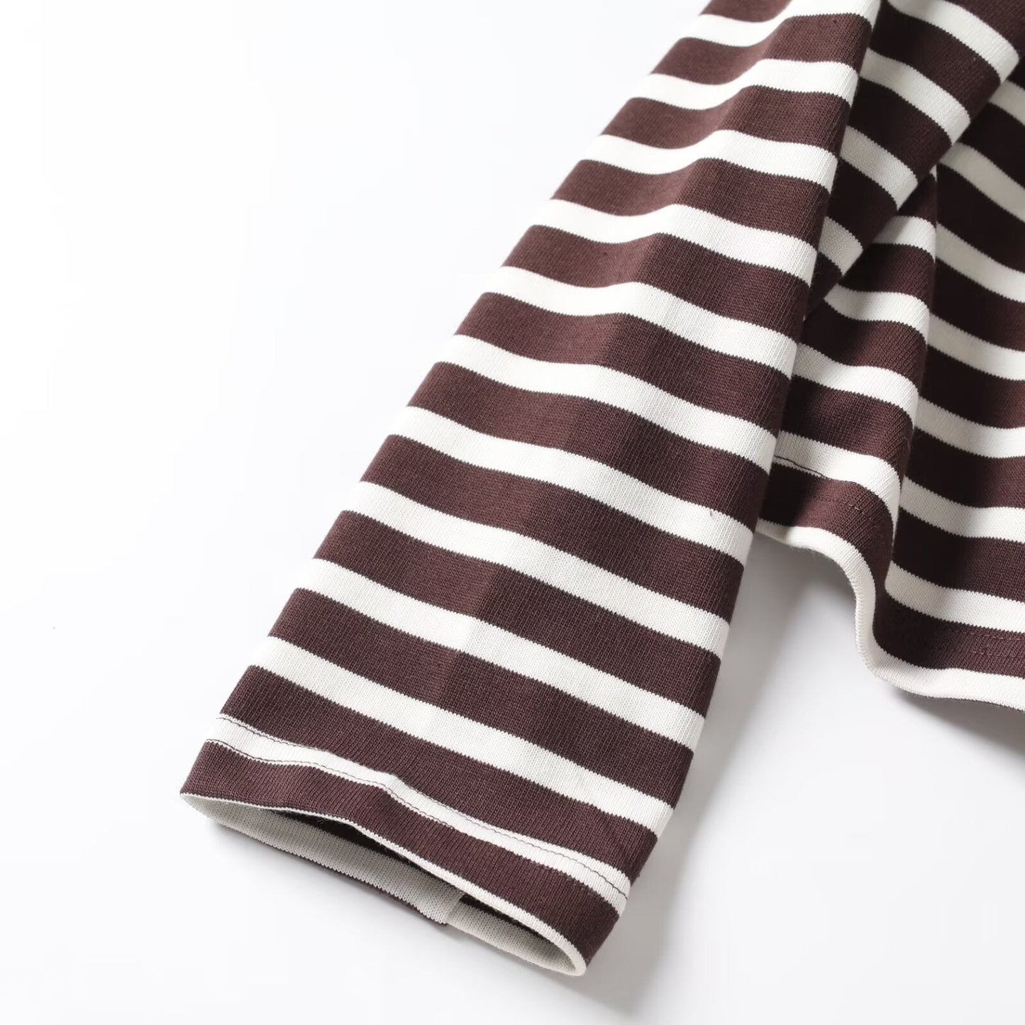 Women's new fashion long sleeved cotton striped knitted top