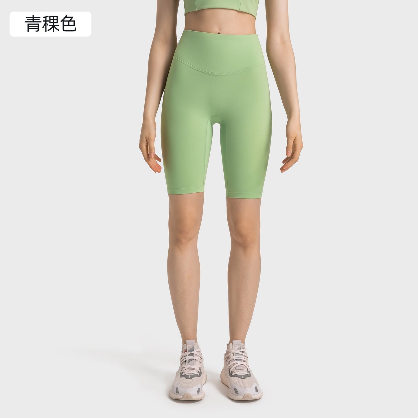 Women's new fashion, no embarrassing line, anti-curling, high waist, abdomen and hip lifting yoga pants, elastic sports pants.