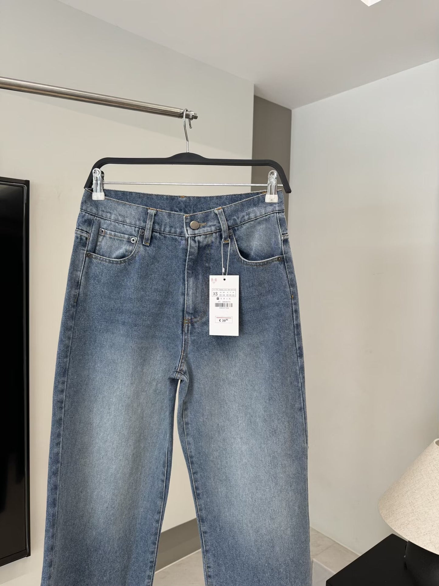 ג'ינס רחב מותן נמוך לנשים, אופנתי ושיקי