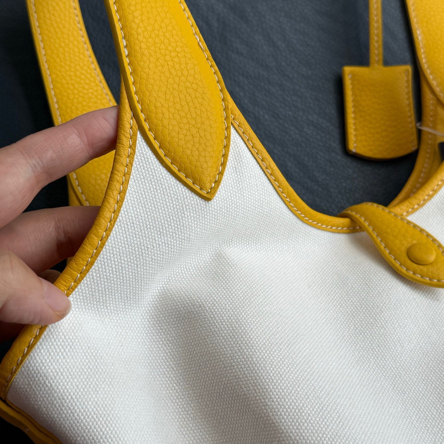 Women's new Joker bucket bag canvas color matching design embroidery crossbody bag