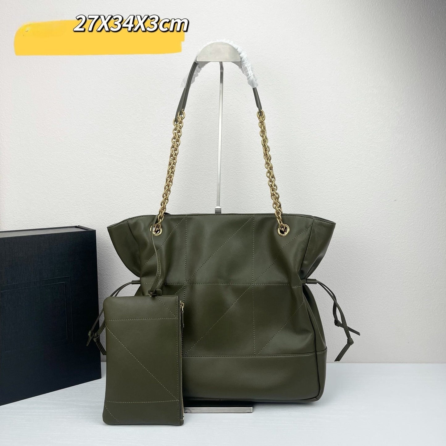 Women's New Fashion Joker Large Capacity Metal Chain Shoulder Strap with Wallet Shoulder Bag.