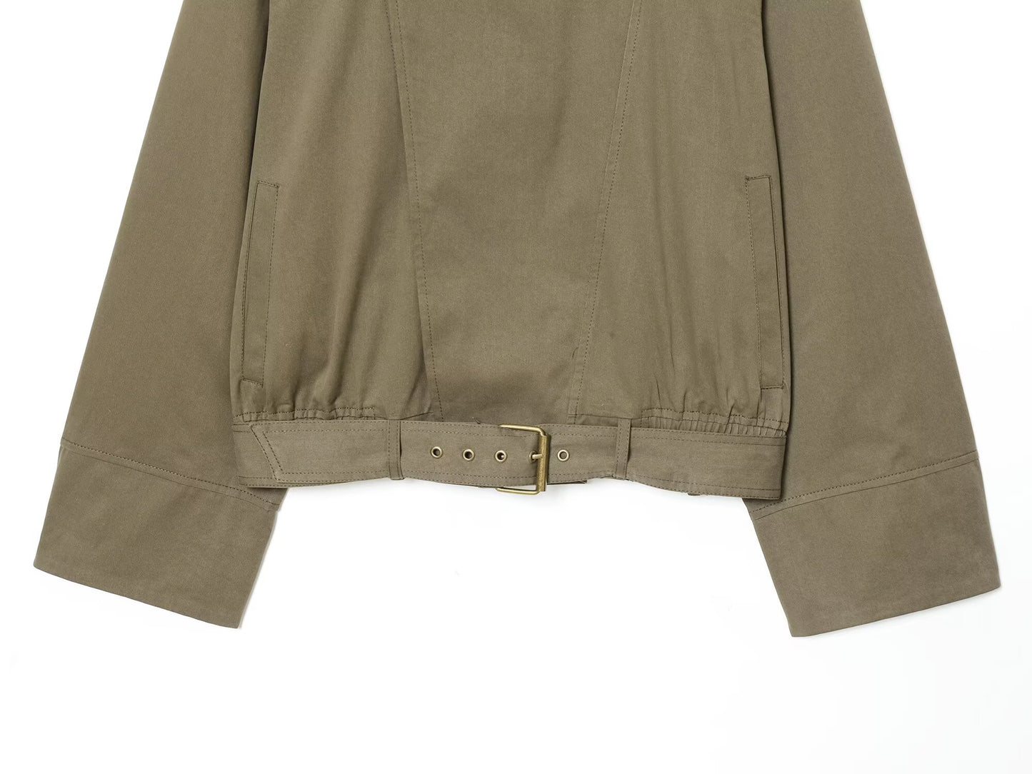 Women's with Belt casual stand collar Windbreaker coat