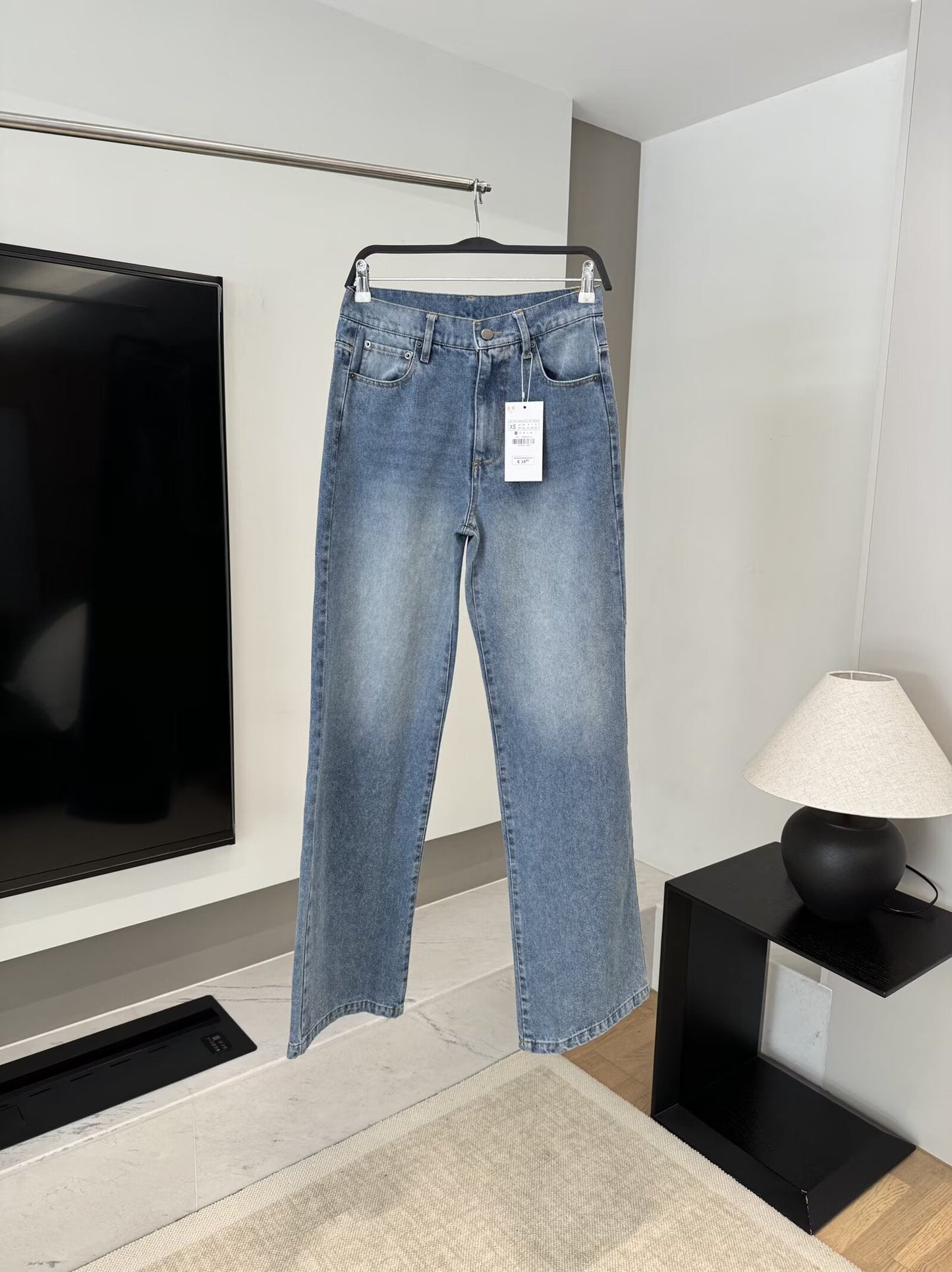 ג'ינס רחב מותן נמוך לנשים, אופנתי ושיקי