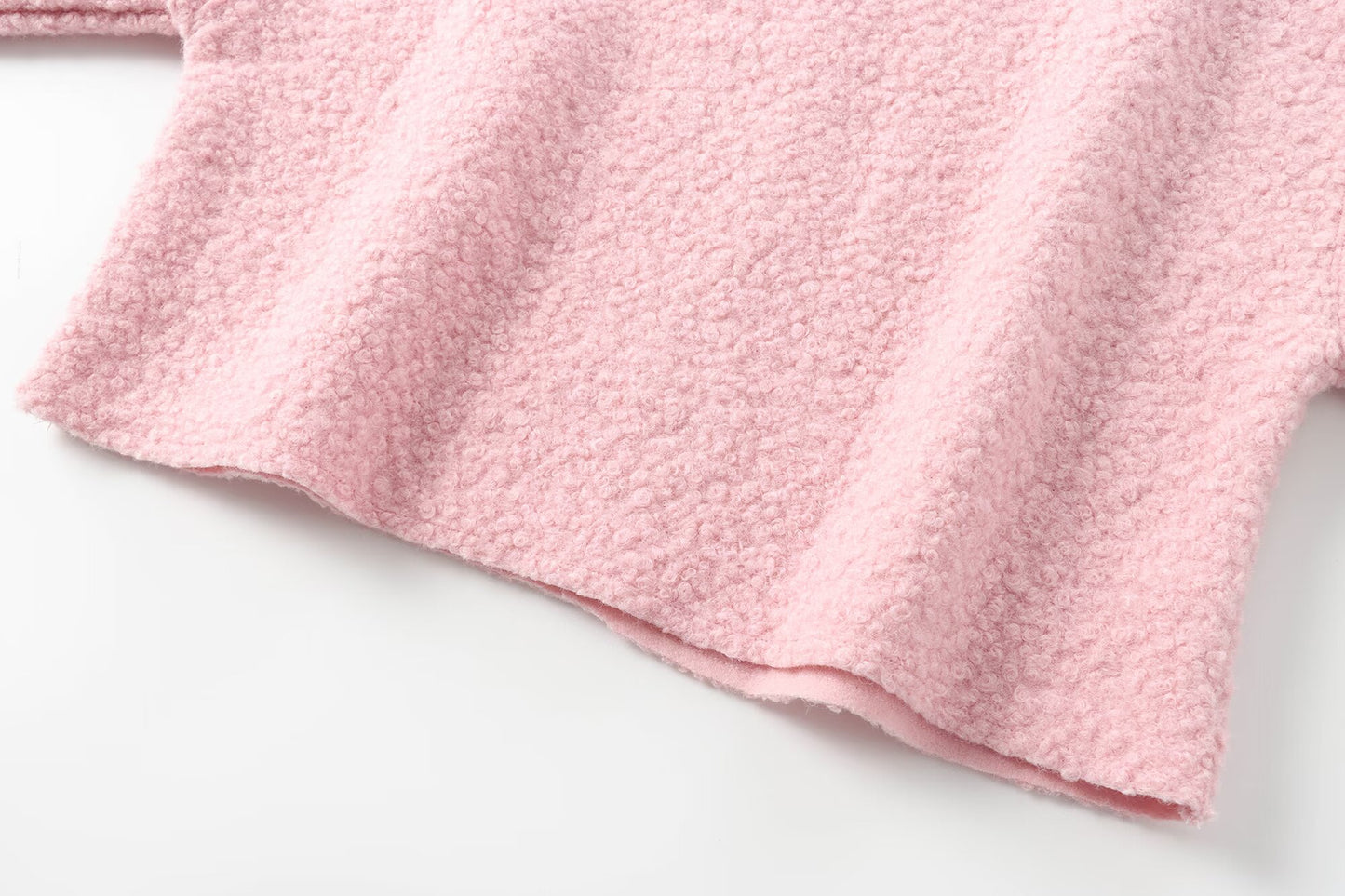 Women's short standing collar woolen sweatshirt