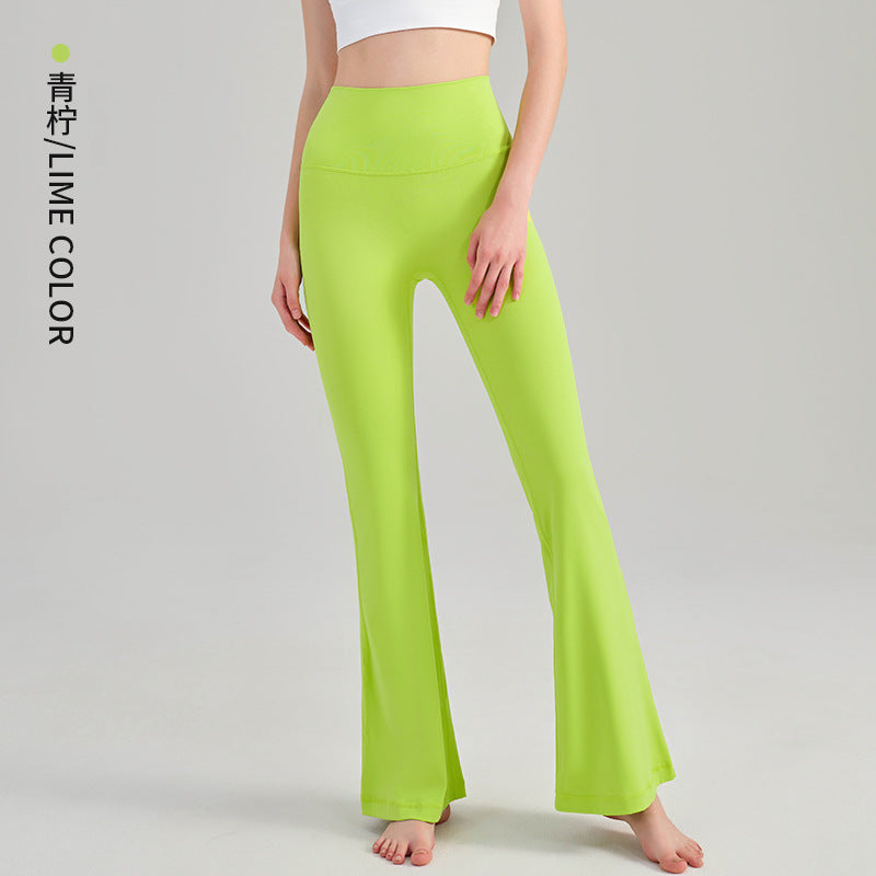 Women's New Leisure High Waist Hip Yoga Pants Outdoor Fitness Pants Skinny Sports Bell Bottoms.