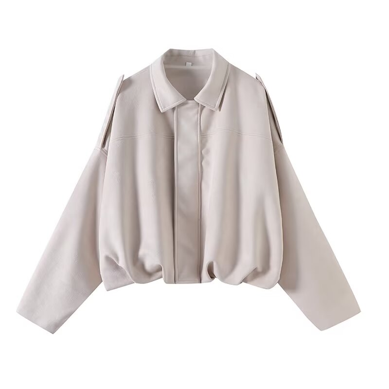 Women's 2025 new fashion loose suede leather texture jacket Coat