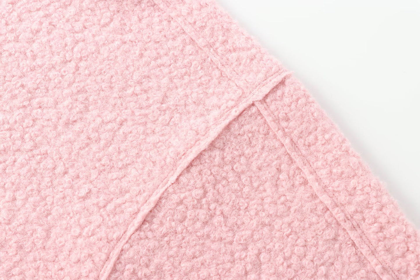 Women's short standing collar woolen sweatshirt