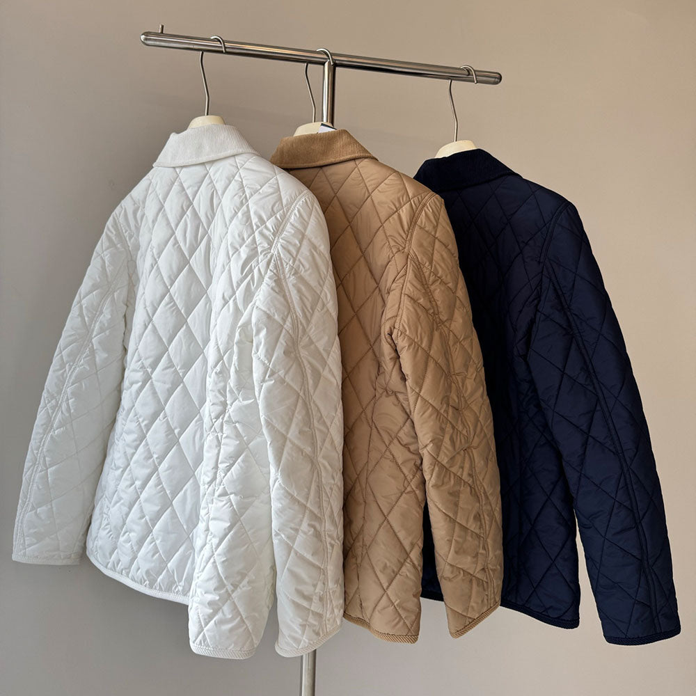 מעיל סתיו וחורף חדש לנשים בסגנון ג'וקר בעיצוב מעוין