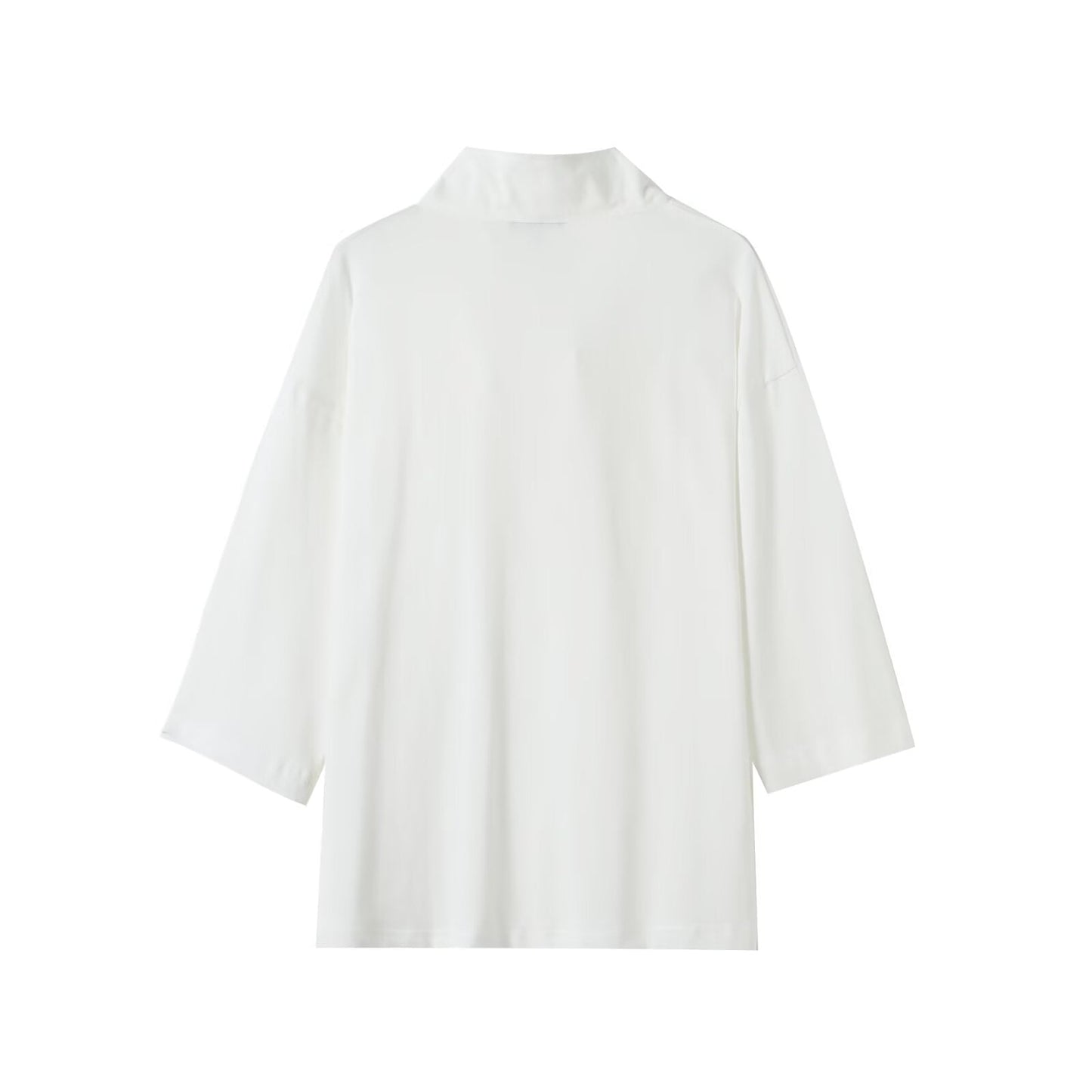 Women's new fashion white high neck nine quarter sleeved shirt