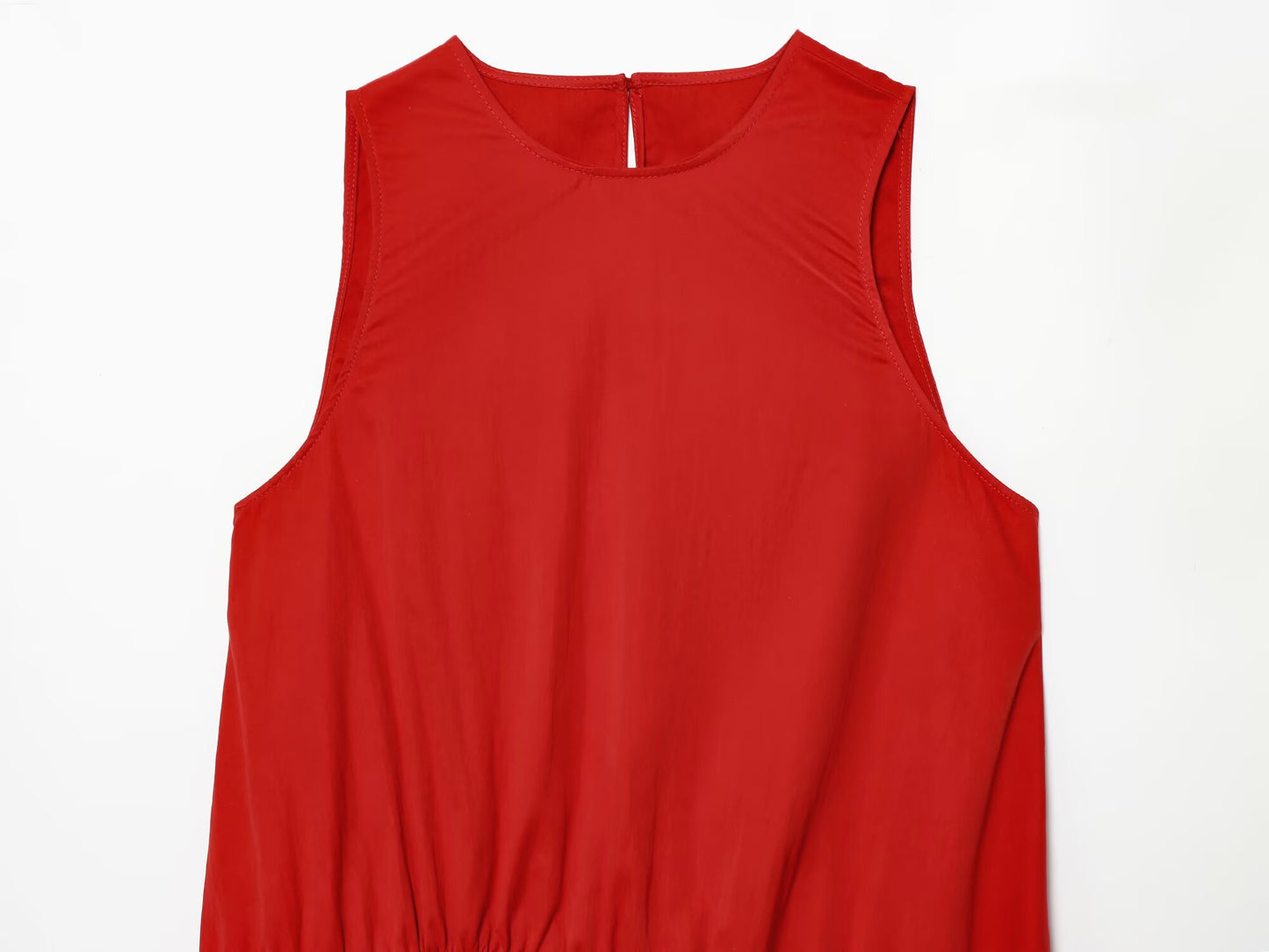 Women's bow decoration sleeveless MIDI dress