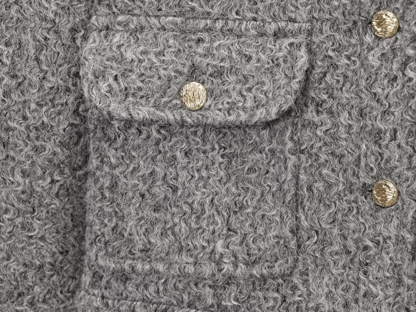 Women's O Neck single breasted woolen jacket Coat