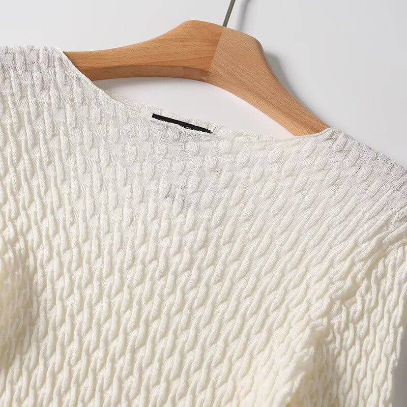 Women's new fashion texture interior style bottom knit top