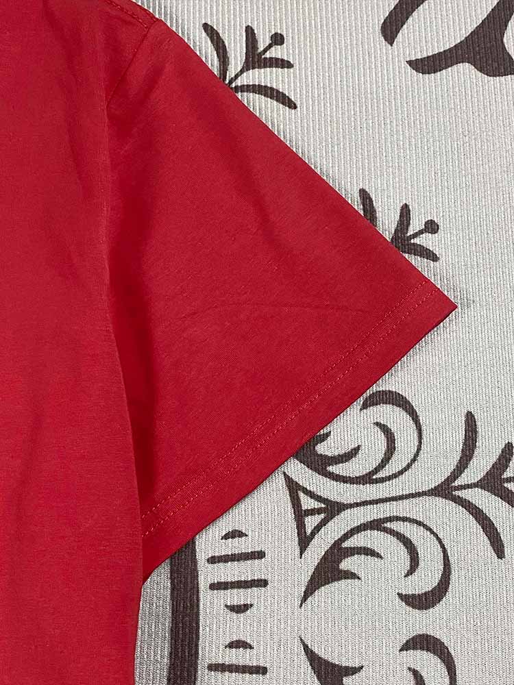 גברים ונשים עם אותה אופנה חדשה ג'וקר חולצת טריקו קז'ואל כותנה עם שרוולים קצרים וצווארון עגול.